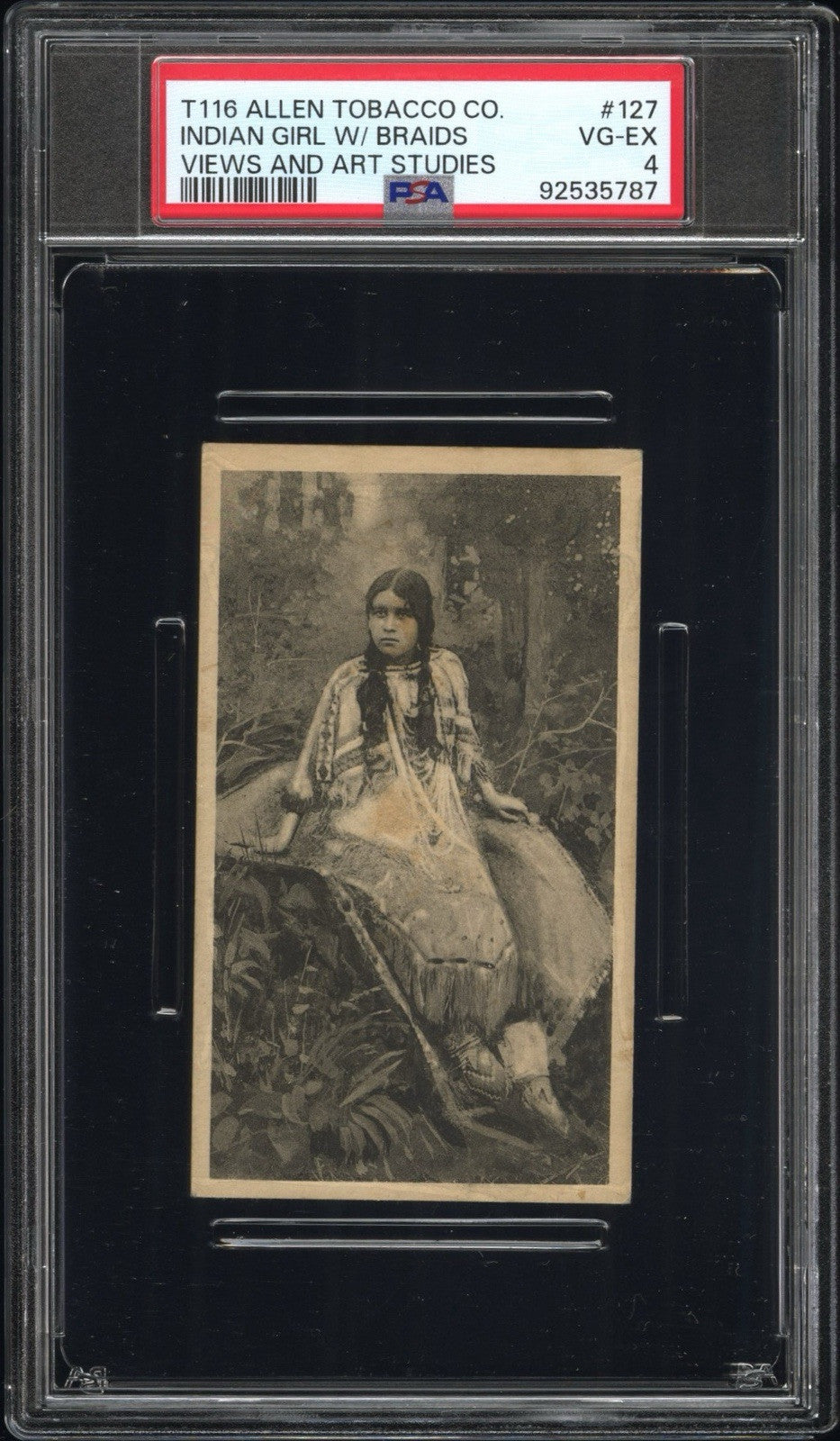 1903 T116 Allen Tobacco Telonette Cigars #127 Indian Girl w/ Braids (PSA 4 VGEX)0