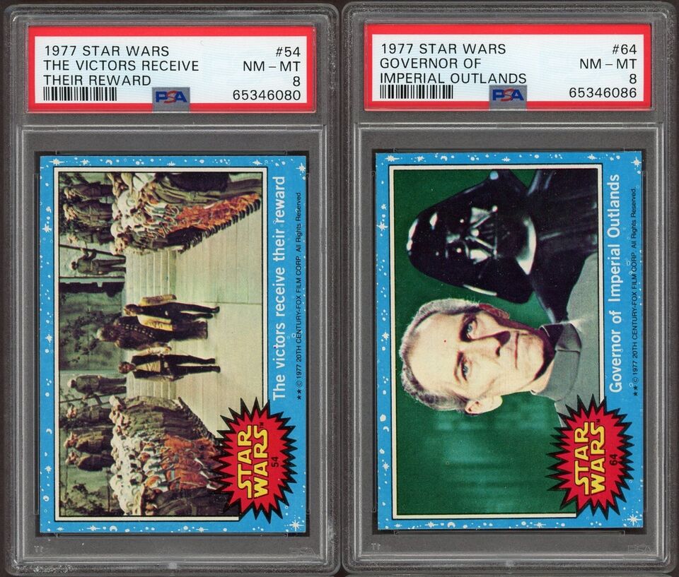 1977 Topps STAR WARS CARDS Blue LOT 0F 17 Cards ALL PSA 8 NM/M no Q!