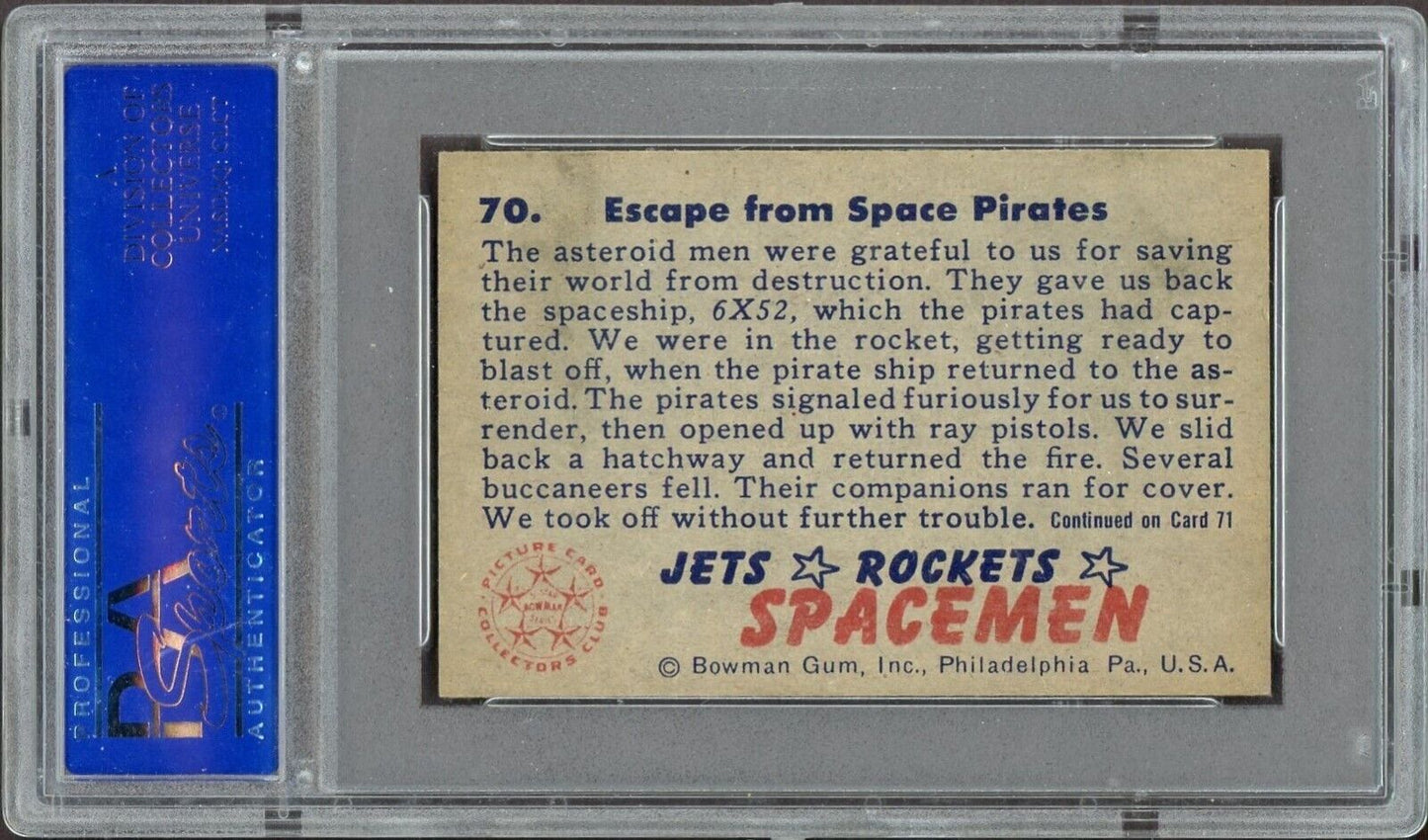 1951 Bowman Jets Rockets and Spacemen #70 (PSA 7 NM) Mid-Number