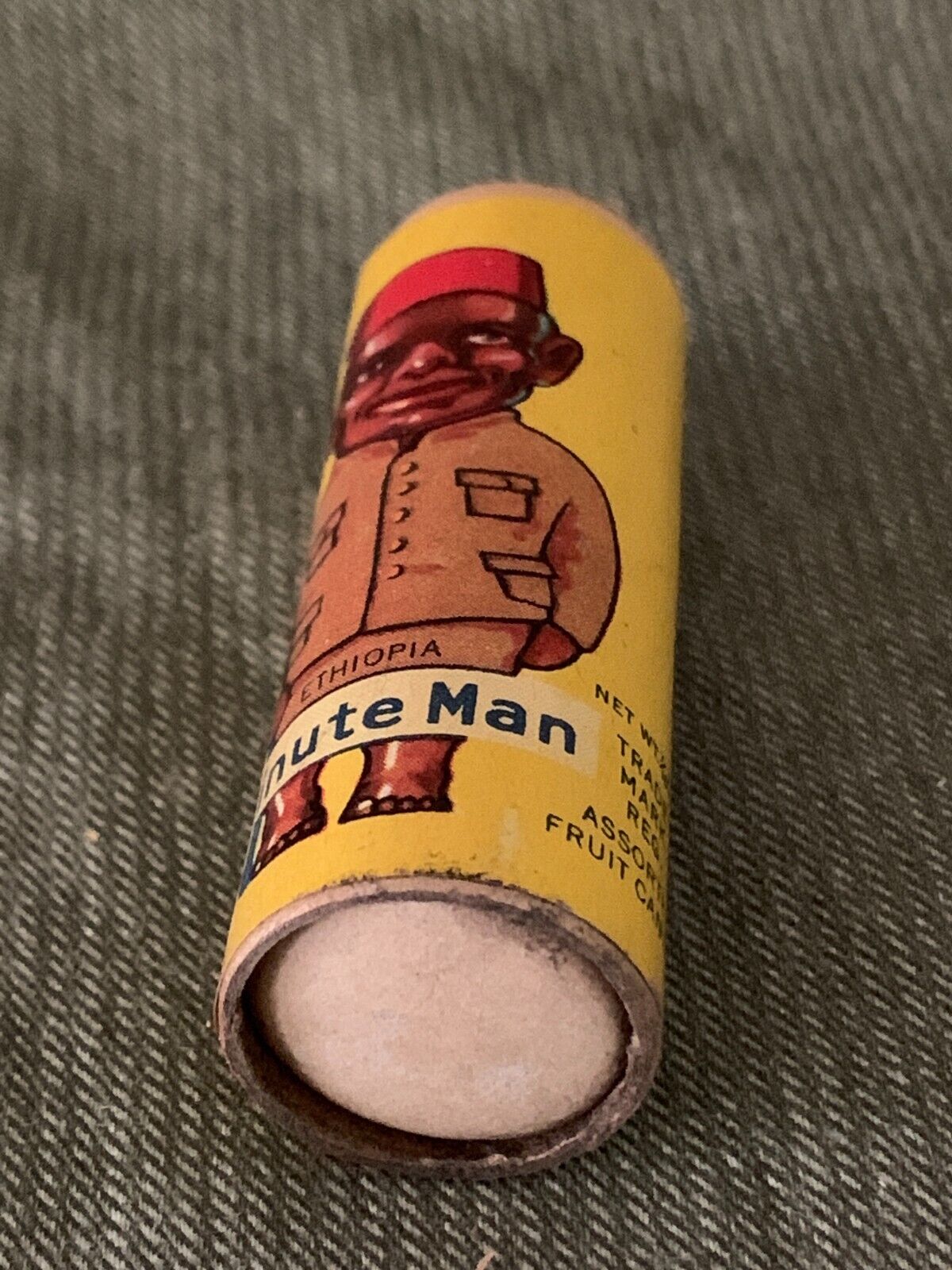 1930's R43 "Minute Man" Candy Tube ETHIOPIA (American Mint Corp.) No Lid