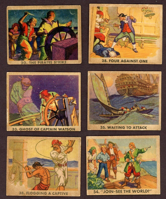 1936 R109 Gum, Inc. "Pirate's Picture" Bubble Gum R109 (Lot of 11) Cards