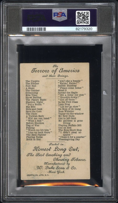 1888 LARGE N136 Honest Long Cut Terrors of America TWO Card LOT (PSA 3+ VG)