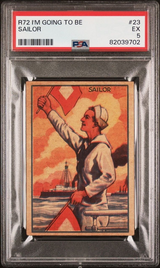 1930 R72 Schutter-Johnson Candy CARD "I’m Going To Be" #21 SAILOR (PSA 5 EX)