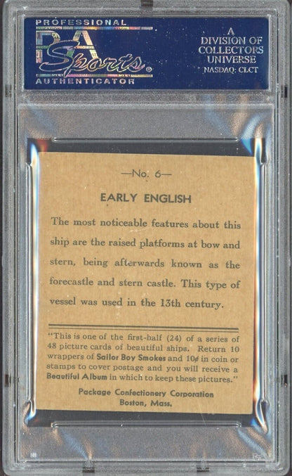 1933 R135 Beautiful Ships #6 Early English (PSA 7 NM)