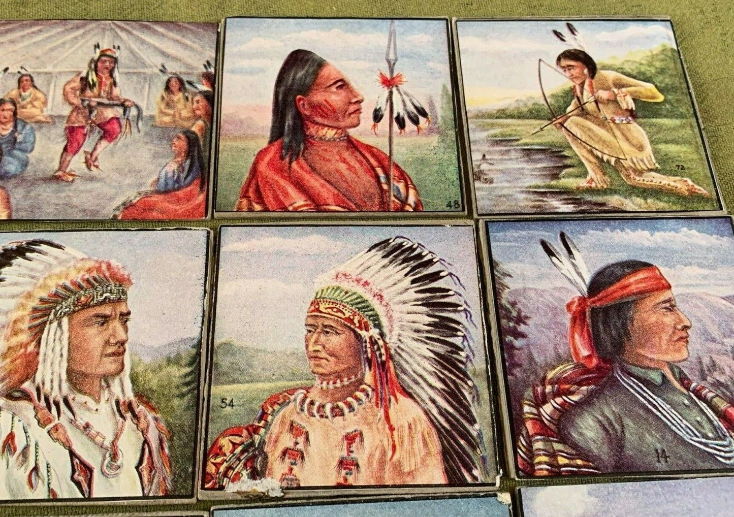 1930s Homemade Vintage Indian CARDS (Lot of 20) "Indians of America" Fazzini