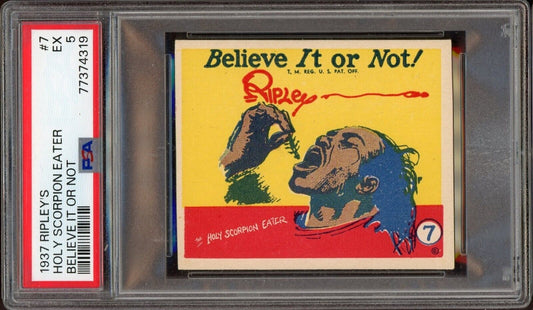 1937 Ripley's Believe It Or Not #7 Holy Scorpion Eater (PSA 5 EX) Gum Card
