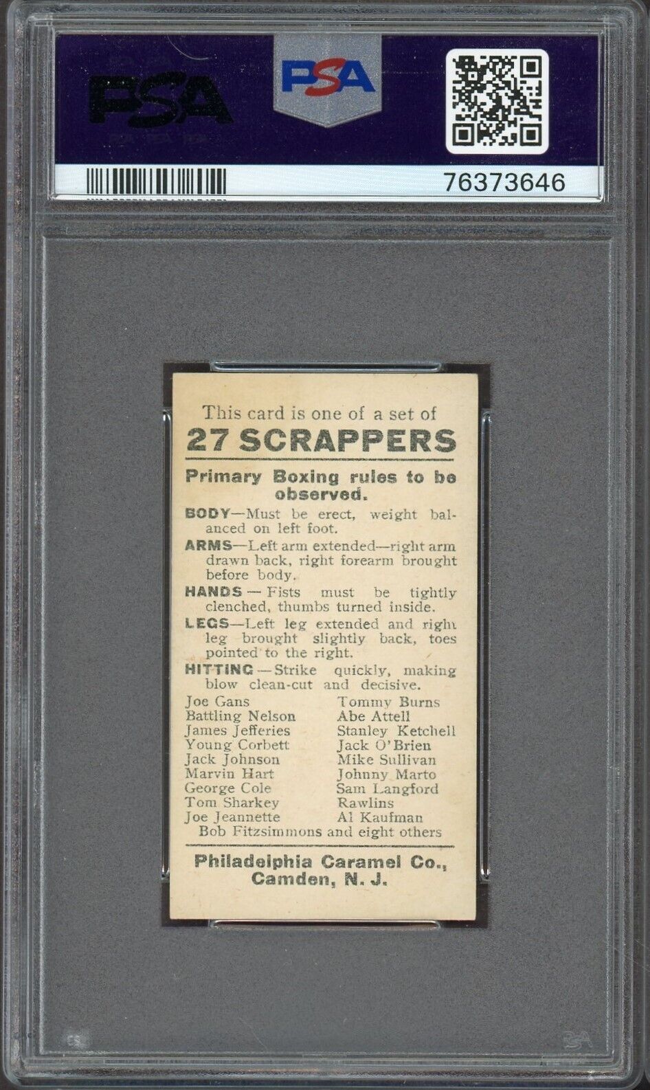 1910 E79 Philadelphia Caramel 27 Scrappers Marvin Hart (PSA 4 VG/EX) Hvwt Champ