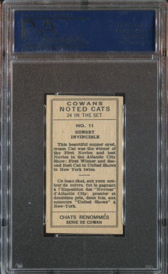 1925 V17 Cowan's "Noted Cats" Sunset Invincible #11 (PSA 4 VG/EX)