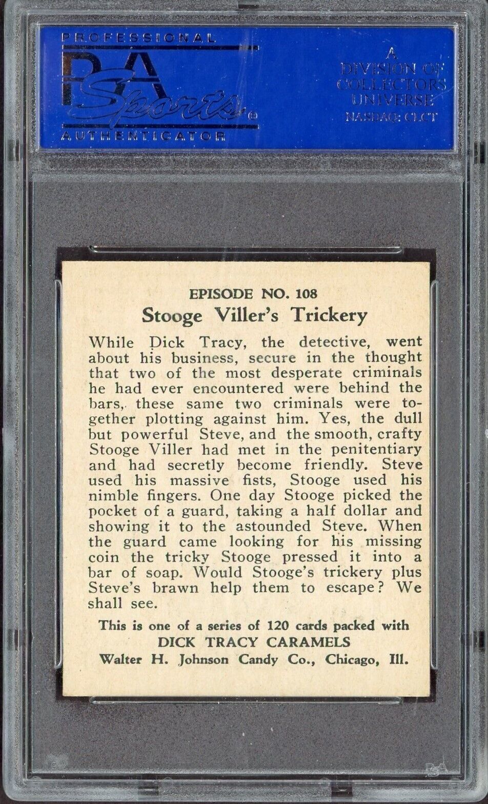 1937 Dick Tracy Caramels RARE Mid-High #108 Stooge Viller's Trickery PSA 6 EXMT