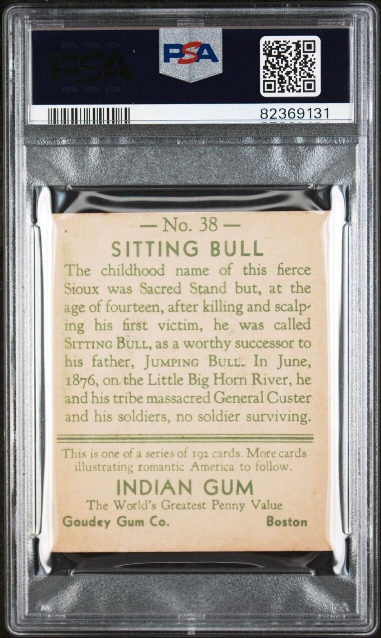 1933 Goudey Indian Gum #38 Sitting Bull (PSA 5 EX) Sioux Chief