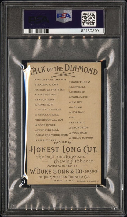 1888 N135 Duke Honest Long Cut "Talk of the Diamond" A GOOD CATCH (PSA 4 VG/EX)
