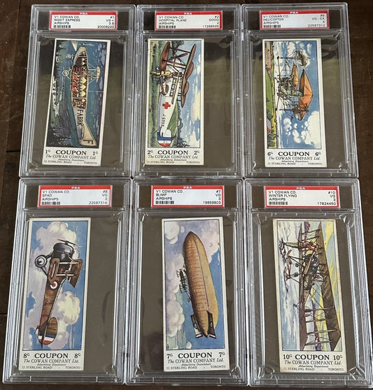 1920s AIRPLANES Chocolate Cards V1 COWANS Partial SET (20/24) AVIATION Airships