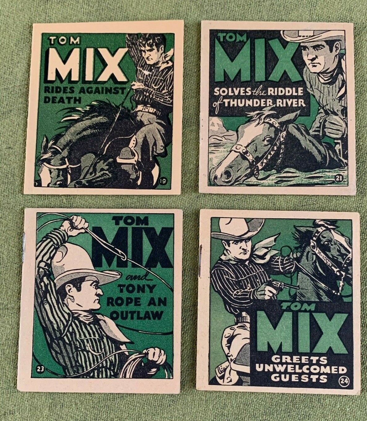Collection (12) TOM MIX 1934 Gum Booklets ADVENTURE STORIES National Chicle EX+