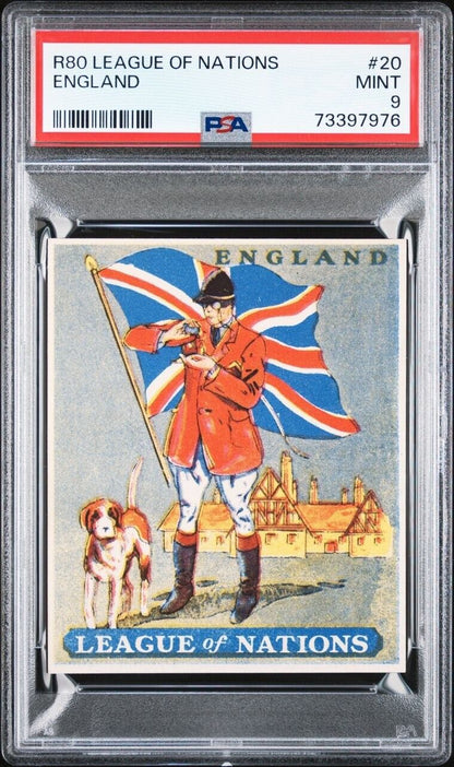 1930s R80 League of Nations #20 England (PSA 9 MINT) One Of A Kind