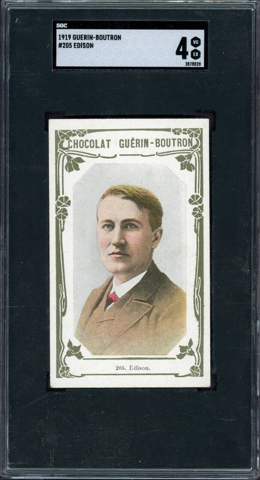 1919 Guerin-Boutron Chocolates #55 President THOMAS EDISON Card (SGC 4 VG/EX)