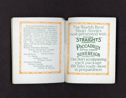 1914 WORLD'S BEST SHORT STORIES T307 Egyptienne Cigs BOXING Heart of the Shadow