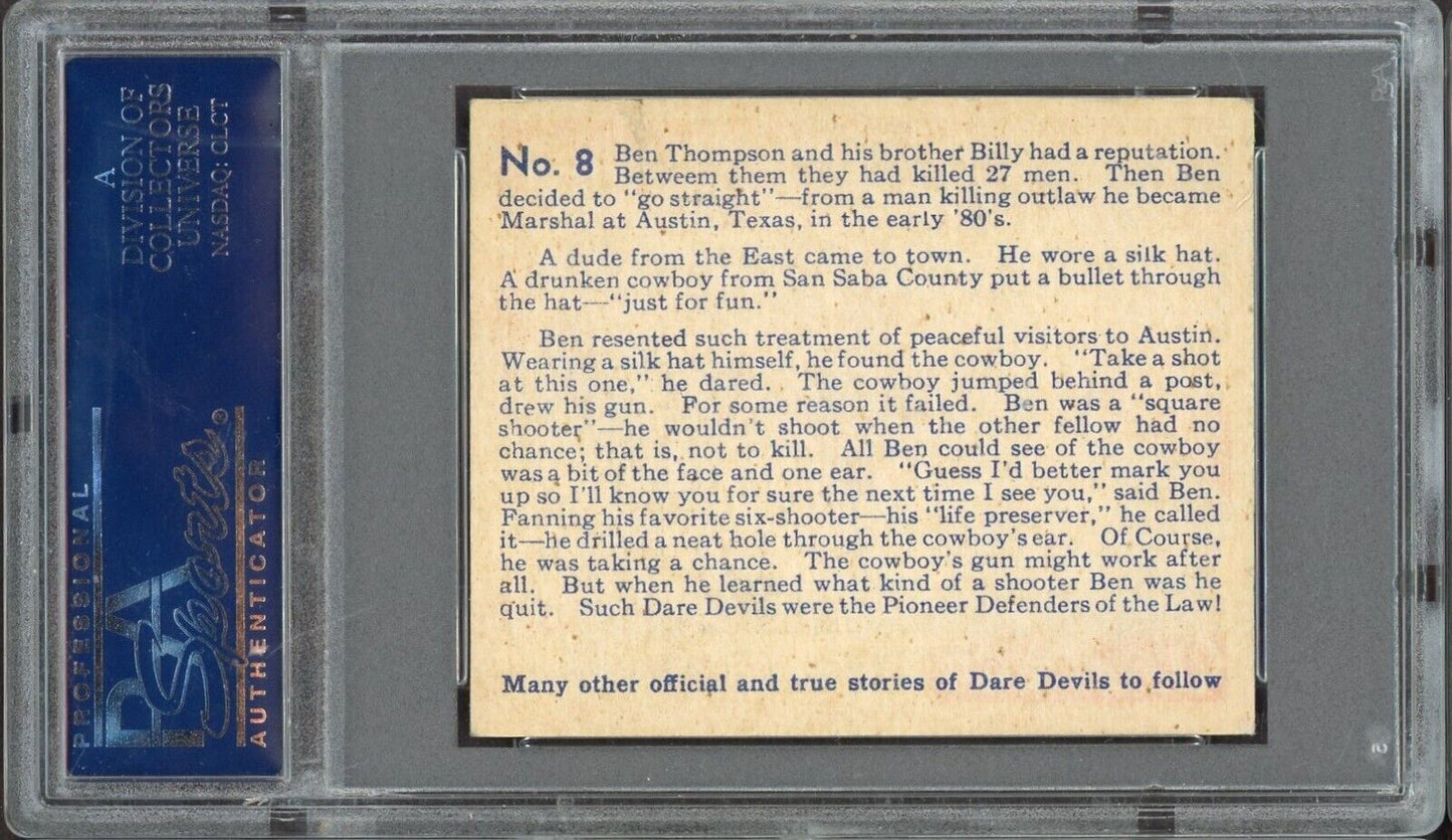 1933 R39 N. Chicle DARE DEVILS #9 Marshall Ben "Marked" Him!  (PSA 4 VG/EX)