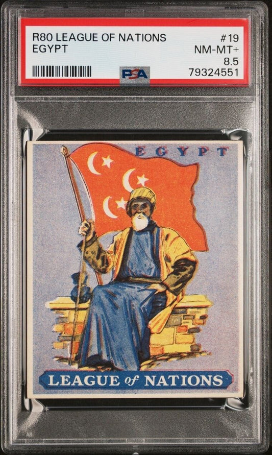 1930s R80 League of Nations #20 Egypt (PSA 8.5 NM/MT+) One Of A Kind