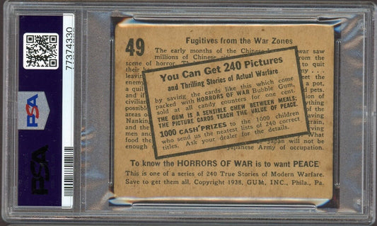 1938 HORRORS OF WAR Promo Back MACHINE OVERPRINT (PSA 2.5 G+)