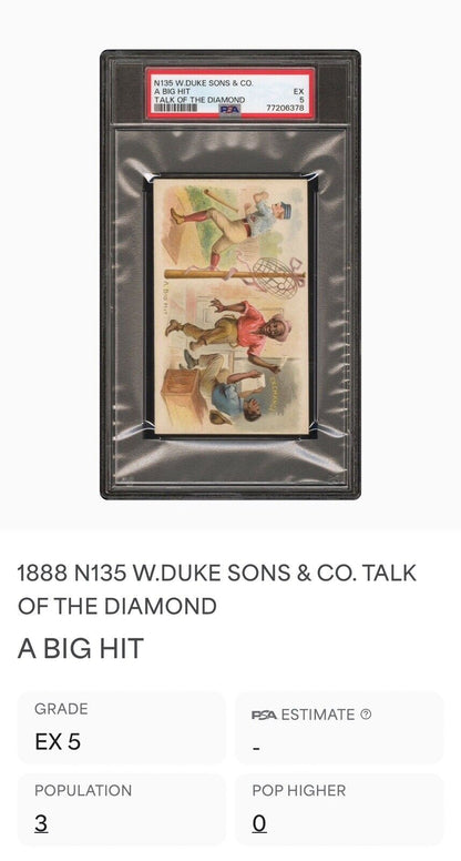 N135 Duke Honest Long Cut "Talk of the Diamond" A BIG HIT (PSA 5 EX) 0 Higher