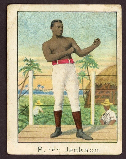 1910 T220 Champions PETER JACKSON HOF Boxing Card Fair Cond.