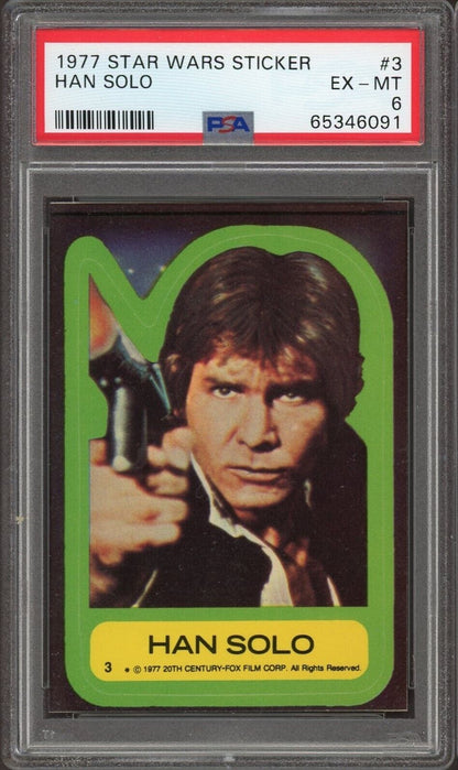 (LOT of EIGHT) 1977 Topps Star Wars Stickers #1-#8 PSA 6 EX/MT Luke Darth Vader