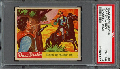 1933 R39 N. Chicle DARE DEVILS #9 Marshall Ben "Marked" Him!  (PSA 4 VG/EX)