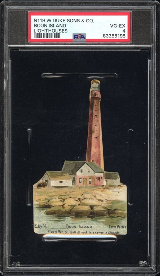 N119 Duke Honest Long Cut Tobacco Lighthouses 1890 Boon Island (PSA 4 VG/EX)