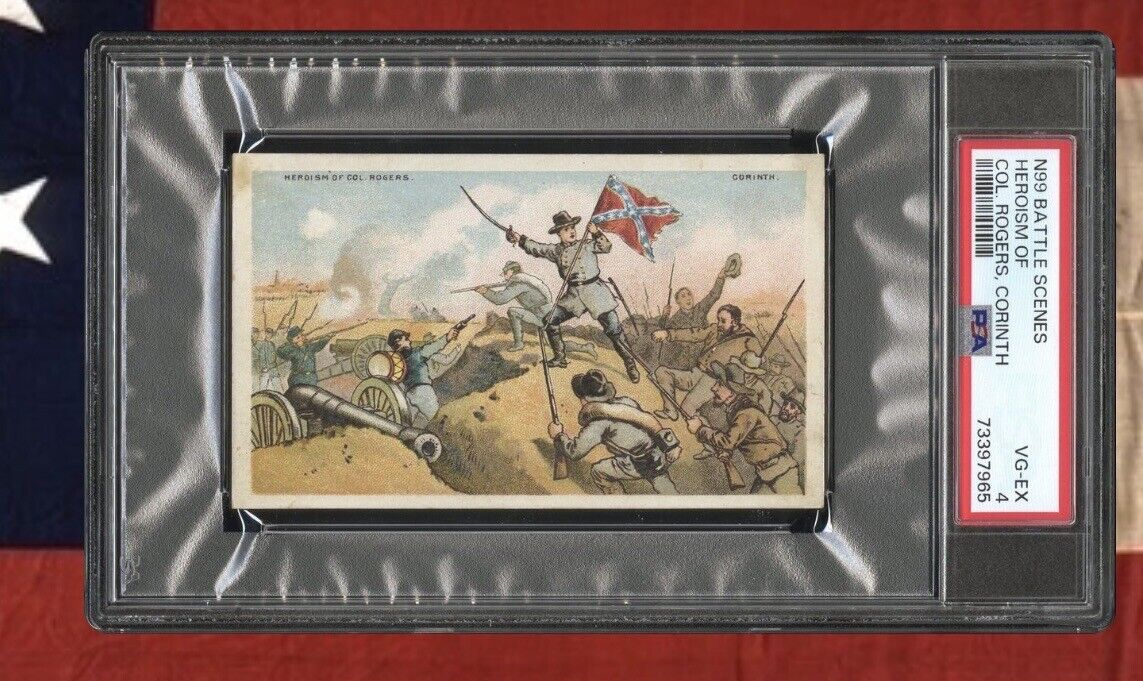 N99 Duke Long Cut BATTLE SCENES CARD Corinth Heroism of Col. Rogers (PSA 4 VGEX)