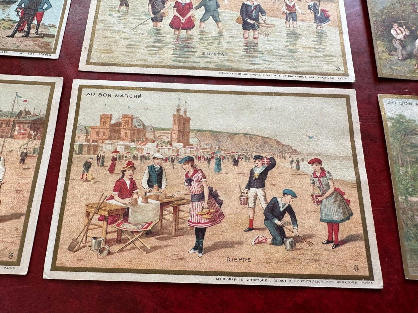 Collection (9) Assorted French Trade Cards AU BON MARCHE