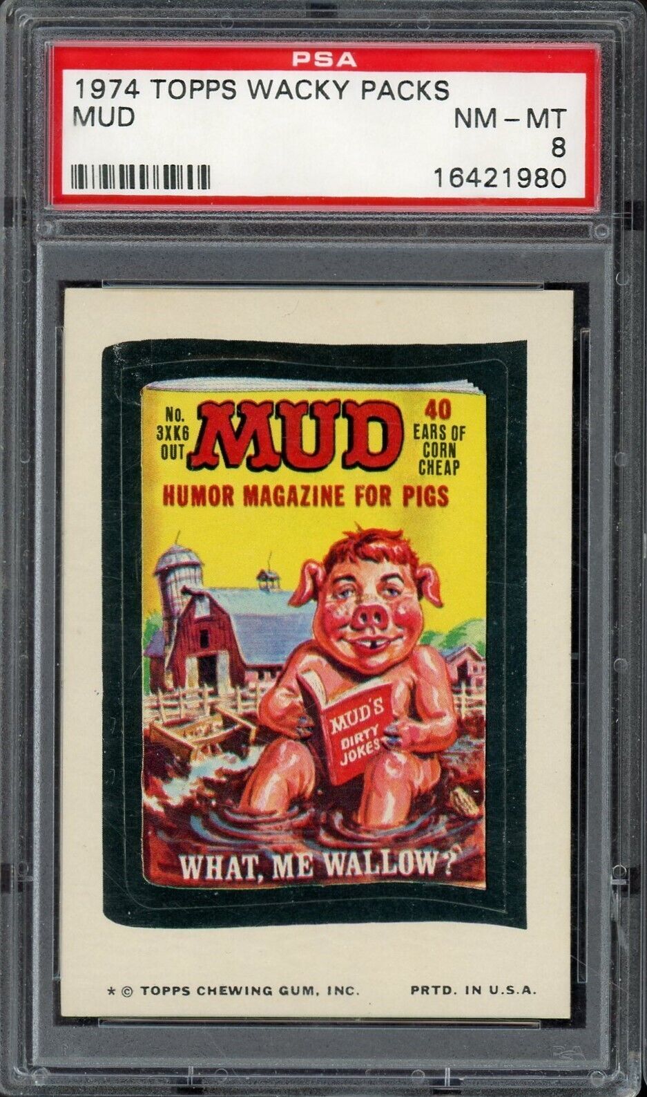 1974 Topps Wacky Packs "MUD" 11th Series (PSA 8 NM/MT)