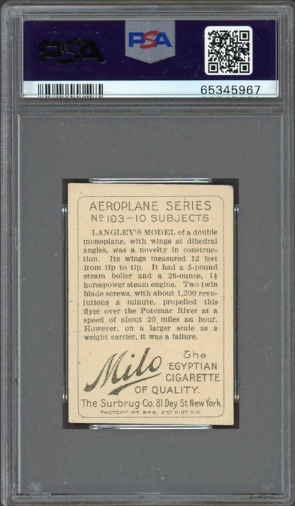 T28 #103 Aeroplane Series Tobacco Card LANGLEY'S FLYER (PSA 4 VG/EX) Milo