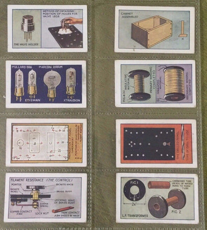 Lot 8 CIGARETTE CARDS GODFREY PHILLIPS 1924 HOW TO MAKE A VALVE AMPLIFIER Tubes