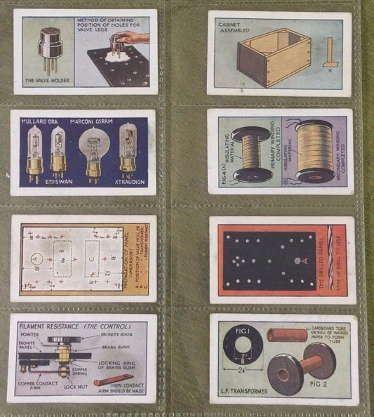 Lot 8 CIGARETTE CARDS GODFREY PHILLIPS 1924 HOW TO MAKE A VALVE AMPLIFIER Tubes