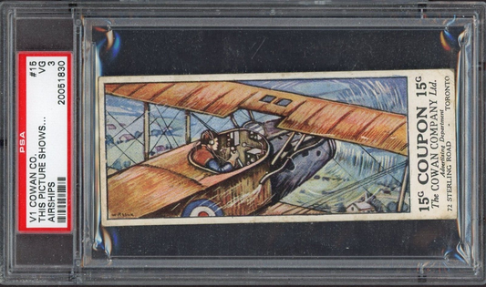 1920s AIRPLANES Chocolate Card V1 COWANS #15 (PSA 3 VG) AVIATION Airships Pilot