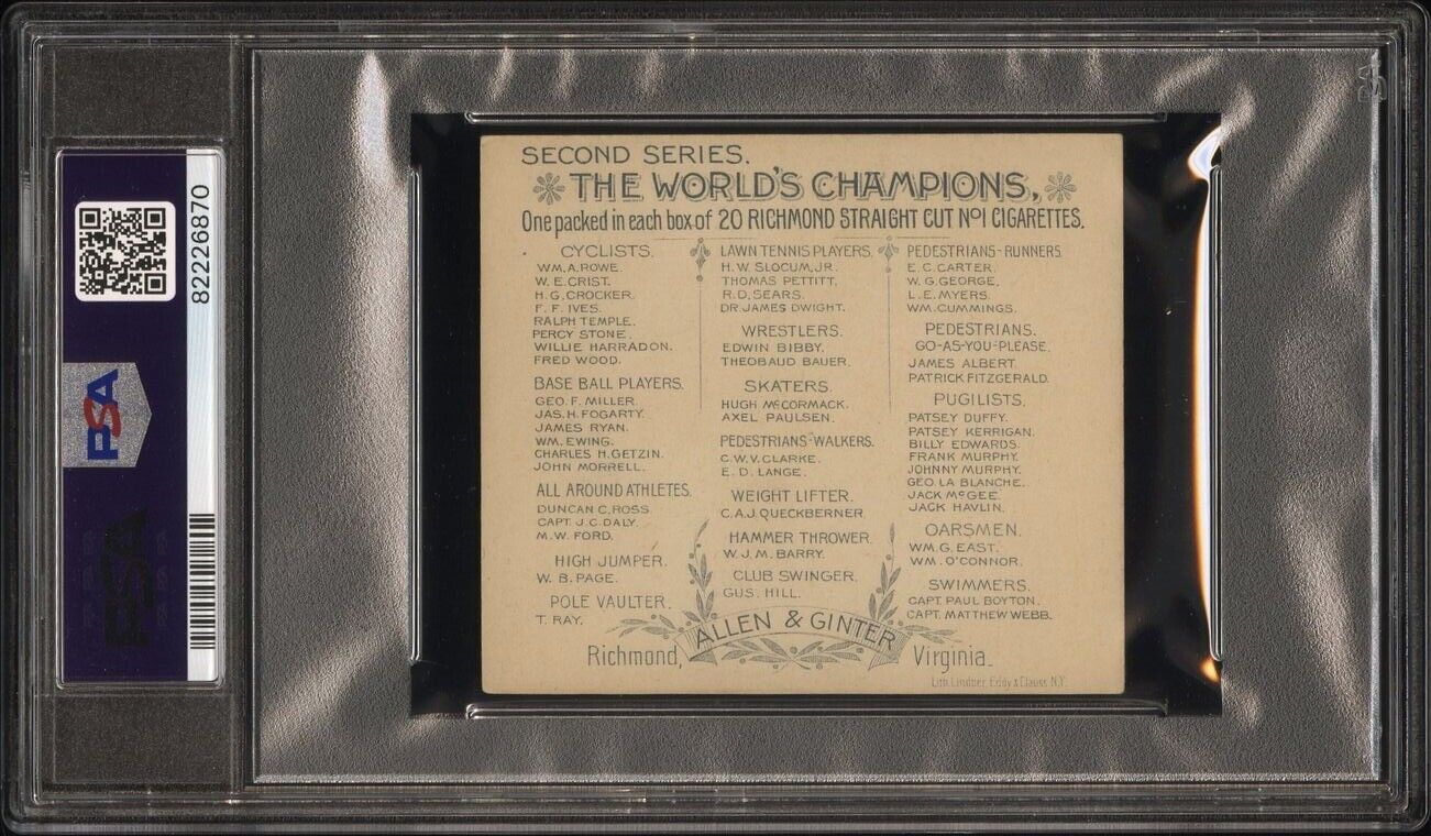 1889 N43 Allen & Ginter The World Champions PUGILIST FRANK MURPHY (PSA 5 EX)