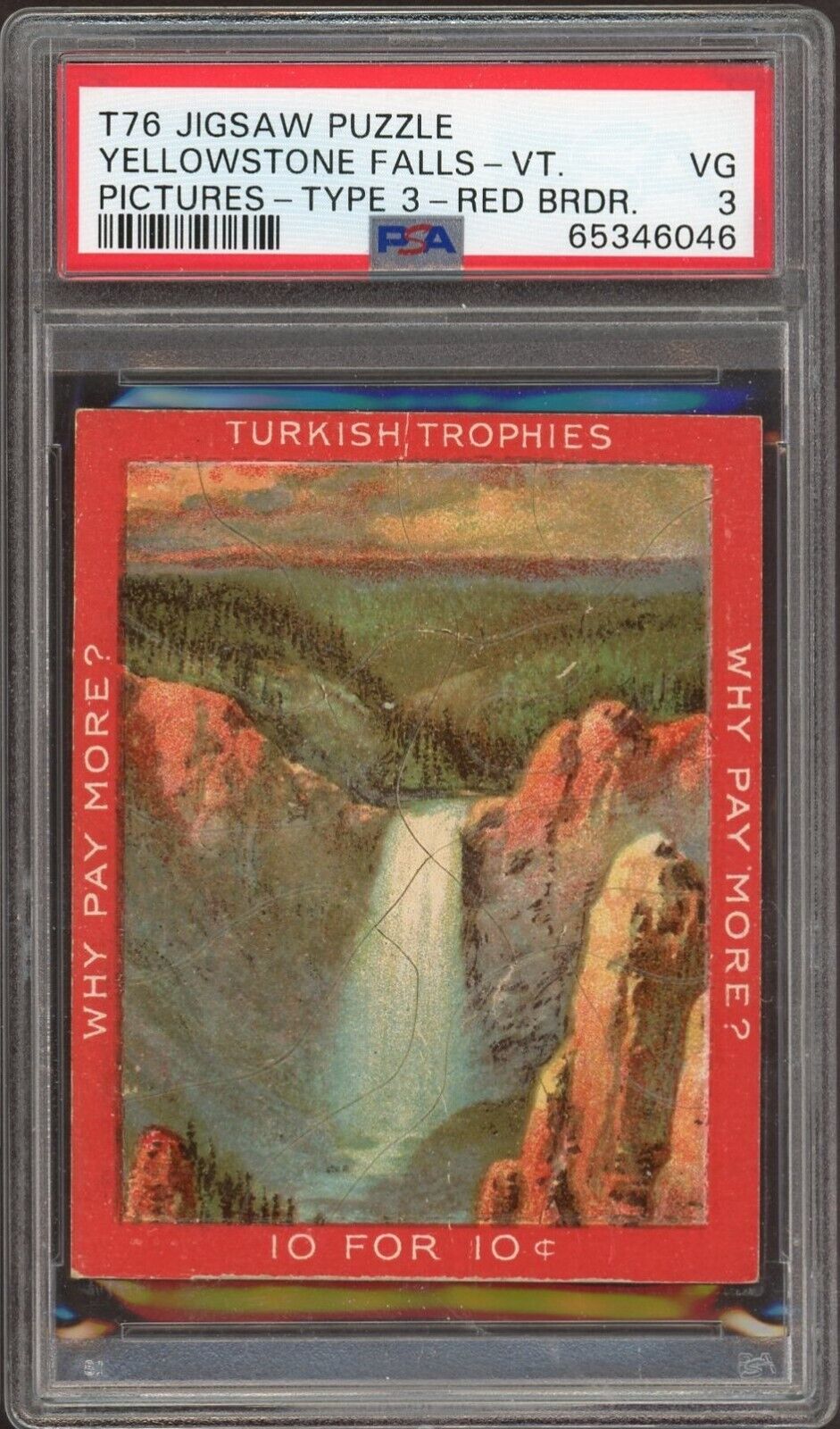 1910 T76 Turkish Trophy Cigarettes (PSA 3 VG) Yellowstone Falls Vermont