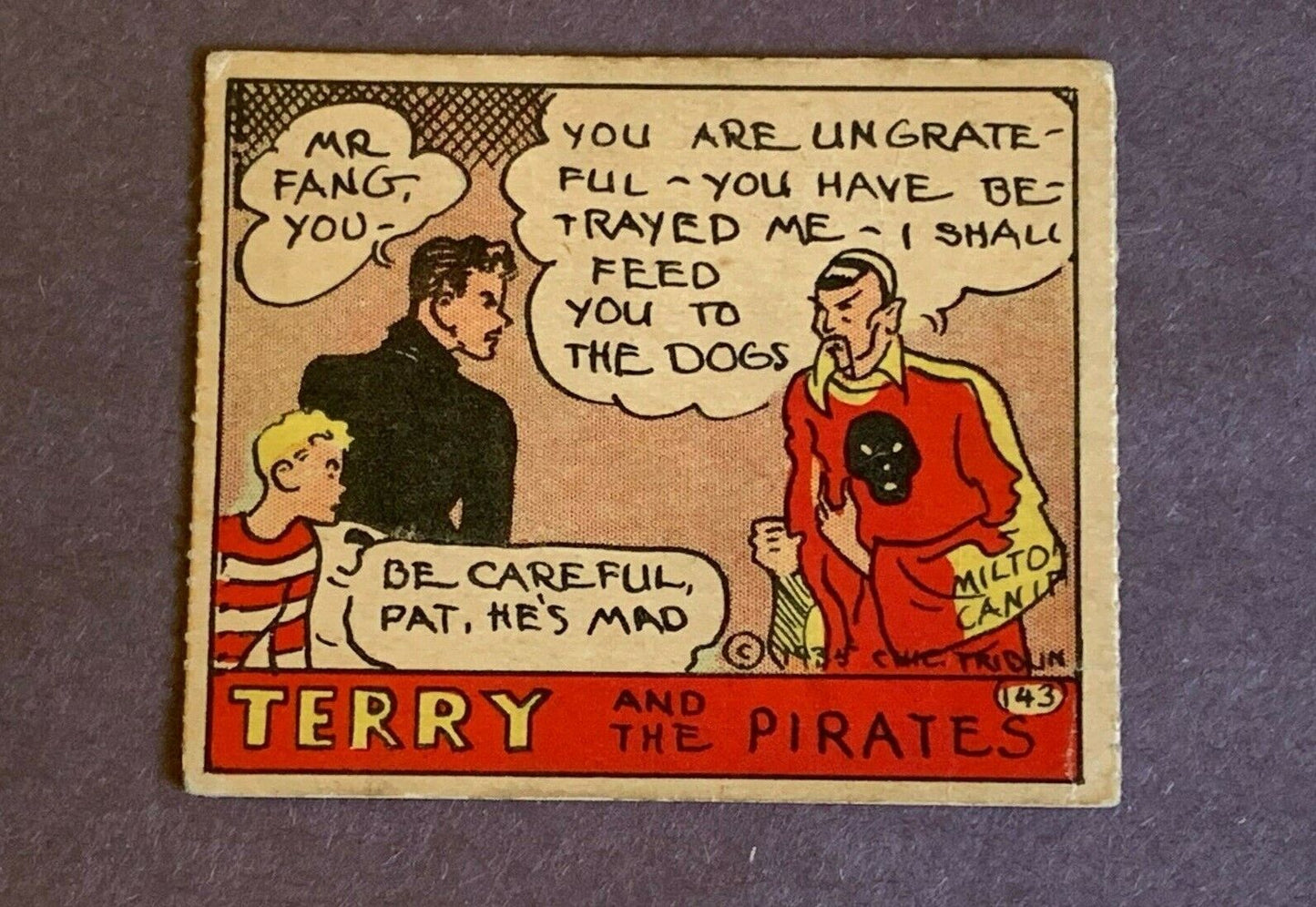 R27 1935 Cartoon Comics CARD #143 "Mr. Fang" Terry & the Pirates VG+