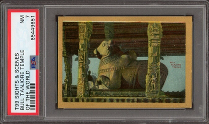 1911 T99 Sights & Scenes of the World (PSA 7 NM) Bull Tranjore Temple