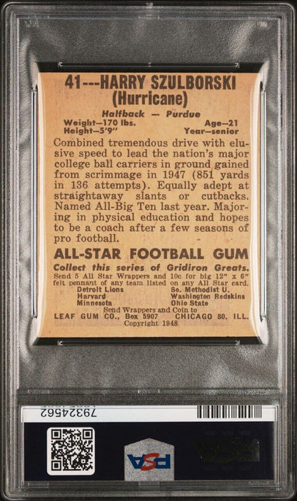 1948 Leaf  Football #41 Harry Szulborski Orange/Yellow (PSA 5 EX)