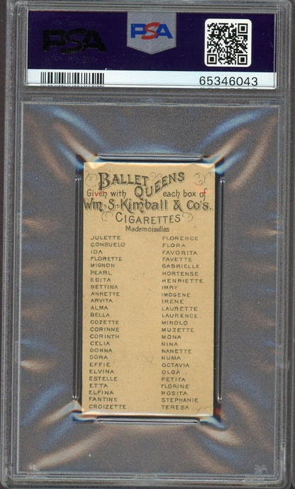 1889 W.S. Kimball & Co N182 BALLET QUEENS Donna (PSA 6 EX/MT)